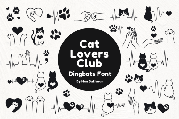 Cat Lovers Club: The Ultimate Feline Dingbats for Visual Branding
