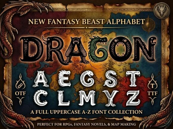 Dragon Font: Elevate Fantasy Branding with Mythical Typography